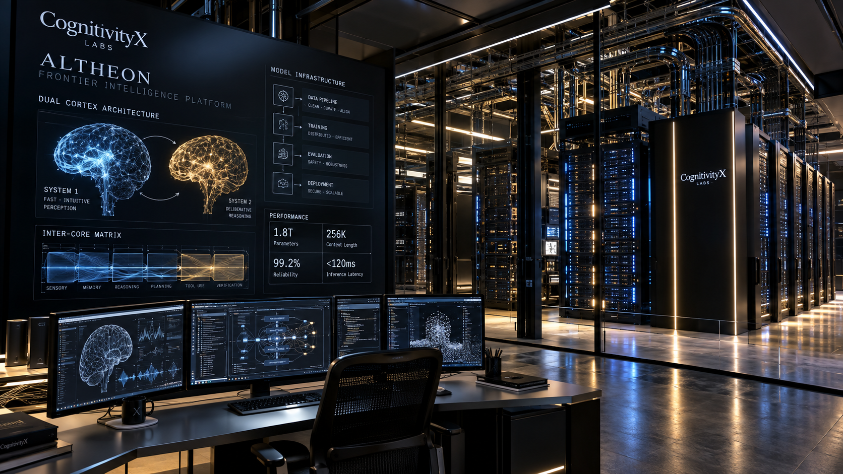 Altheon model infrastructure and inter-core matrix visual